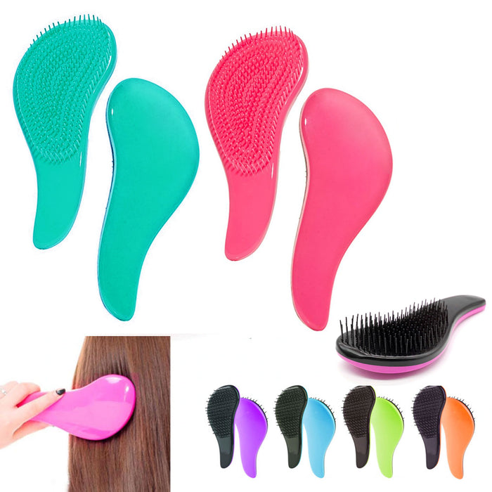 3 Pack Wet Hair Brush Detangler Brush Gentle Comb Bristles Dry Detangling Salon