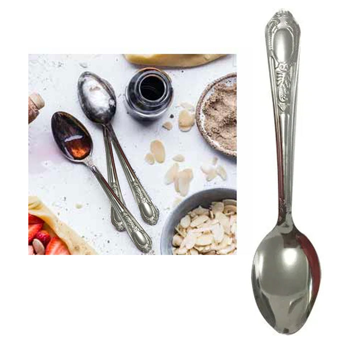 6 Pc Stainless Steel Dinner Spoons Tablespoons Flatware Silverware Soup Utensils