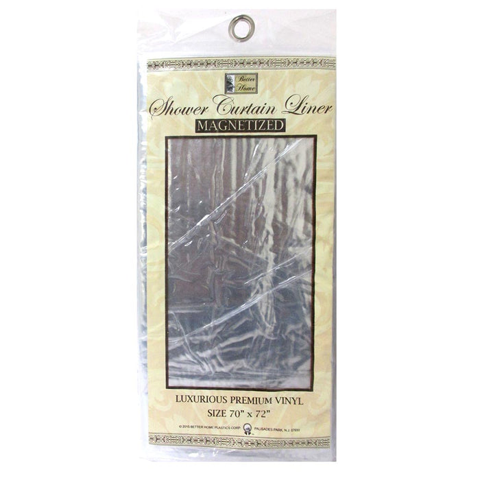 Transparent Shower Curtain Liner 100% Vinyl 70x72 Magnetic Mildew Resistent New