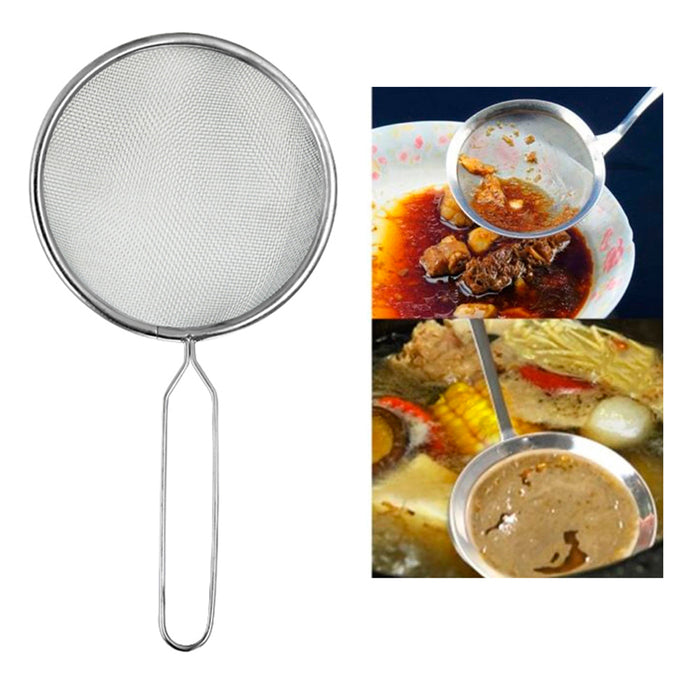 Fine Mesh Strainer Sturdy Handle Food Sifters Rice Quinoa Pasta Fruits Diameter 5"