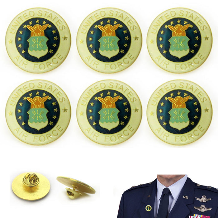 6 Pc US Air Force Lapel Pin Military Jacket Uniform Security Veteran Hat Jacket