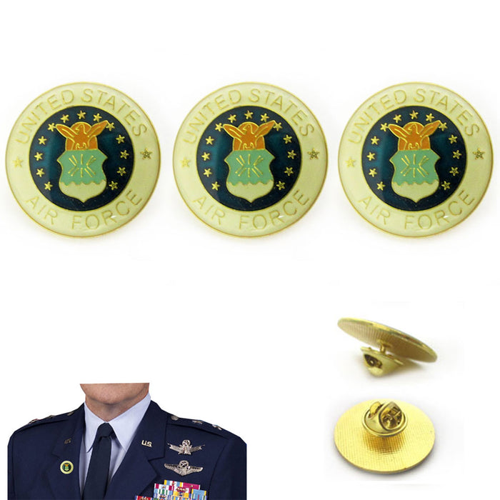 3 Pc US Air Force Shield Pin Lapel Pin Military Veteran Hat Jacket Uniform 1