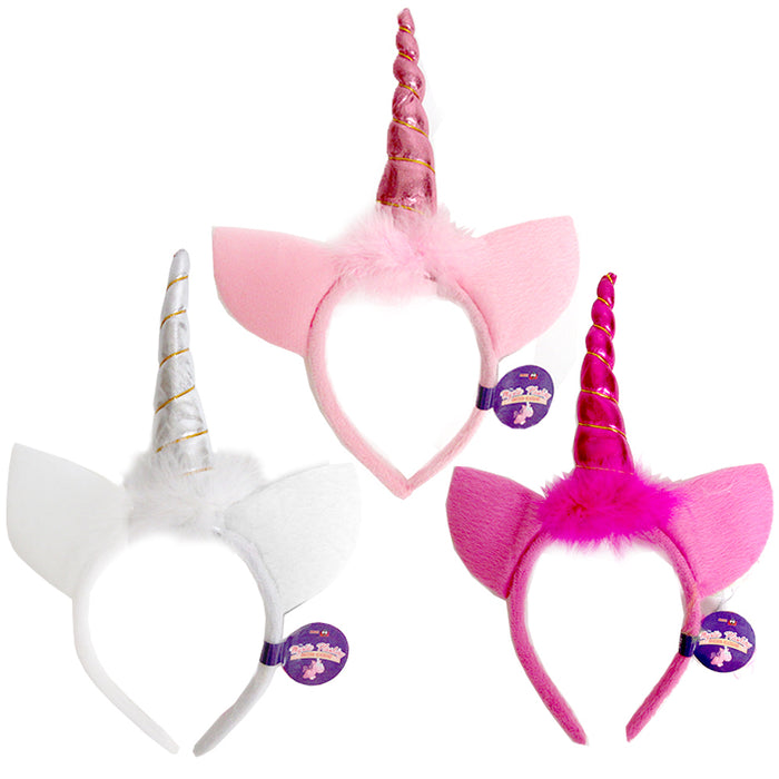 2 Magical Unicorn Glow Head Band Light Up Horn Party Kids Headband Dress Cosplay