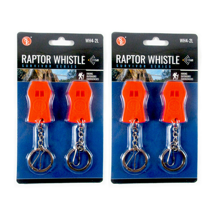 4 Pc Raptor Survival Whistle Emergency Signal Outdoors Rescue Camping Hiking