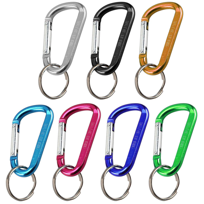 24 Lot Aluminum Snap Hook Carabiner D-Ring Key Chain Clip Keychain Hiking 2-3/8"