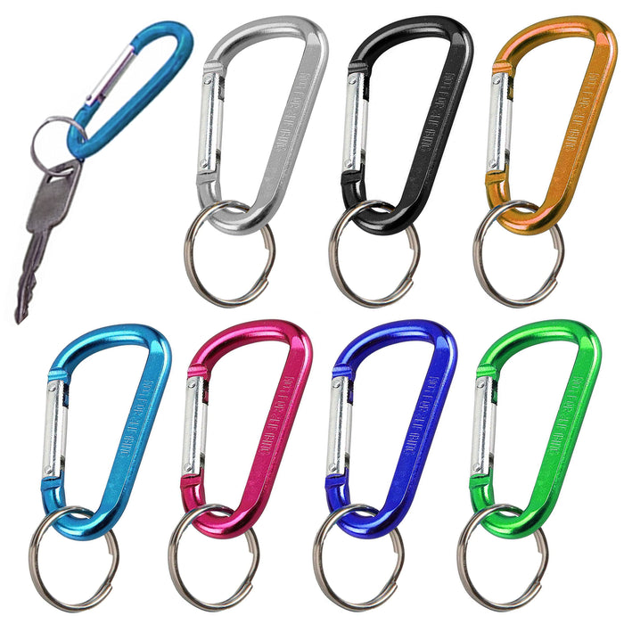 24 Lot Aluminum Snap Hook Carabiner D-Ring Key Chain Clip Keychain Hiking 2-3/8"