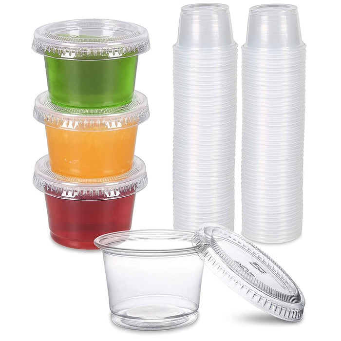 256 Ct Disposable 2.5oz Souffle Cups with Lids Condiments Mini Portion Sauce Dip