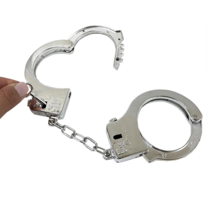 Police Handcuffs Policeman Role Play Kids Boys Cuff Toy Novelty Costume Props