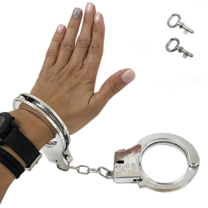 2 Play Handcuffs Costume Props Police Role Play Toy Novelty Boys Adult Kids Cuff