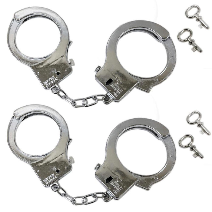 2 Play Handcuffs Costume Props Police Role Play Toy Novelty Boys Adult Kids Cuff