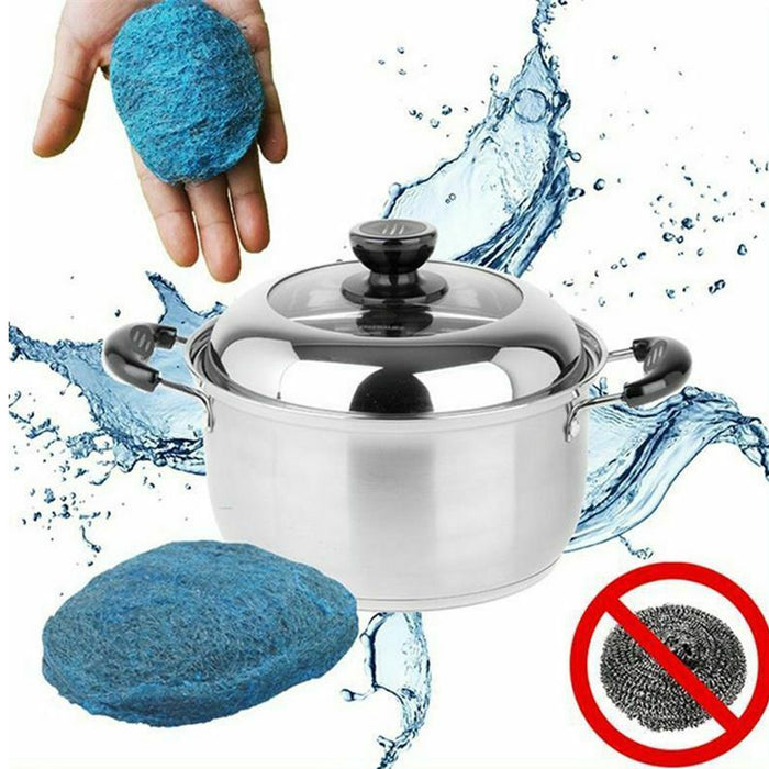 8 Steel Wool Soap Pads Scrubber Sponge Rust Remover Dish Washing Kitchen Cleaner