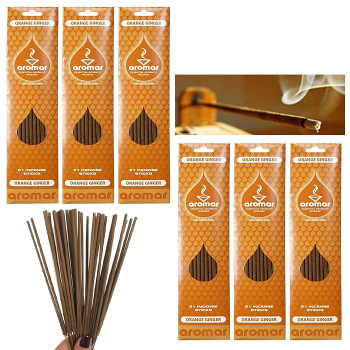 120 Premium Incense Sticks Orange Ginger Scent Aroma Therapy Burn Fragrance Bulk