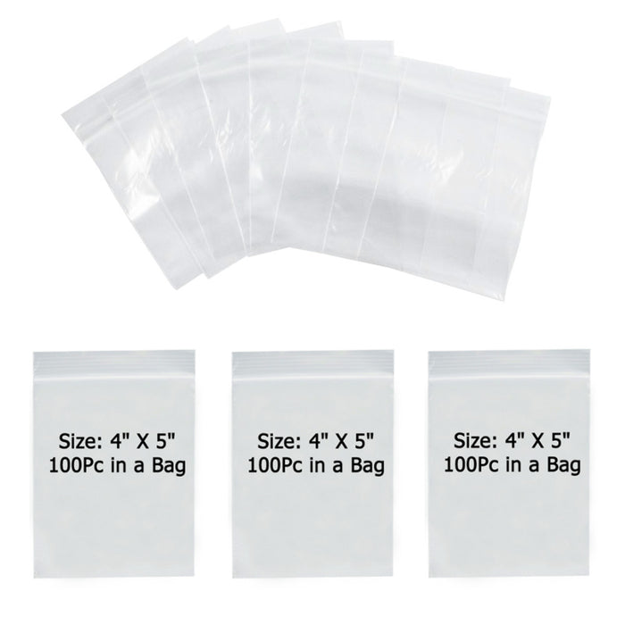 500ct 2Mil Clear Reclosable Resealable 4" x 5" Poly Plastic Bags Jewelry