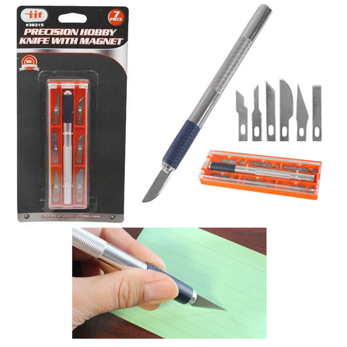 7pc Precision Hobby Knife Magnet Tool Cutter Multipurpose Blades Magnetic Handle