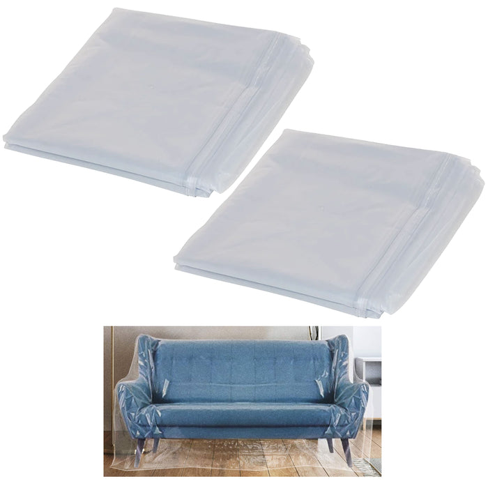 2 Pc Heavy Duty Clear Vinyl Covering Plastic Cover Furniture Lining Film 54"X9FT