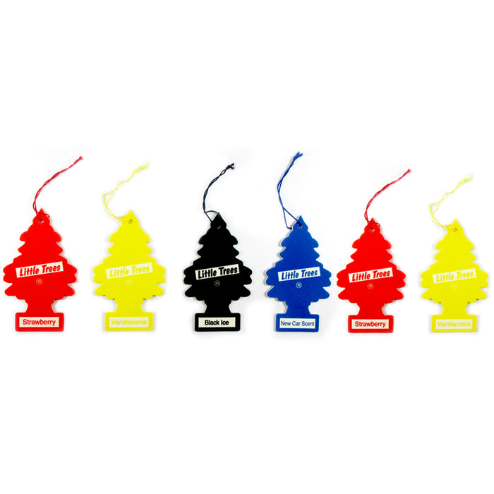 6 Little Trees Air Fresheners Car Auto Assorted Pack Scent Home Hanging Office !