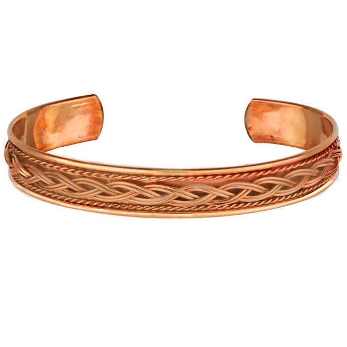 3 Jewelry Pure Copper Braided Bracelet Cuff Bangle Adjustable Men Women Unisex