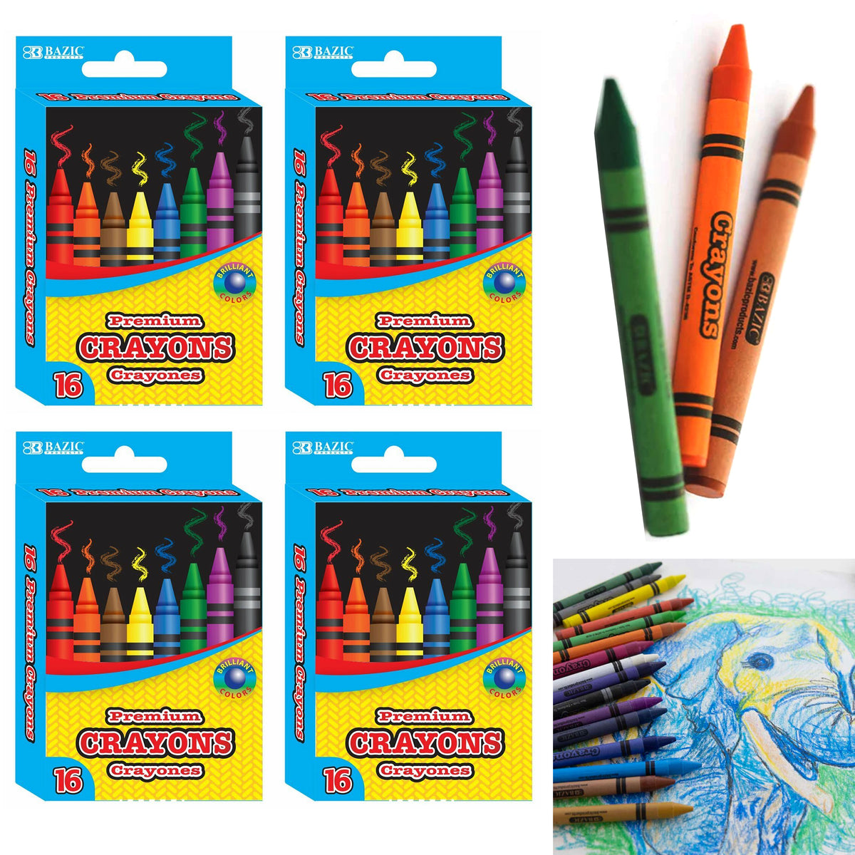 48 Premium Crayons High Quality Colors Kids Art Craft Coloring Non Toxic  School