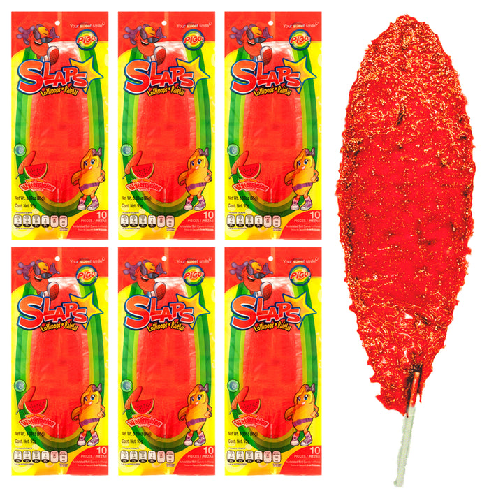 60 Pc Mexican Lollipops Watermelon Sandia Fruit Flavor Slaps Paletas Candy Pops