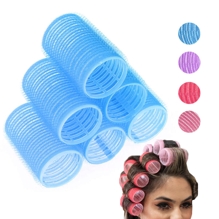 48 Pc Cling Hair Rollers Self Stick Grip Heatless Curlers 1.2" Curls Salon Waves