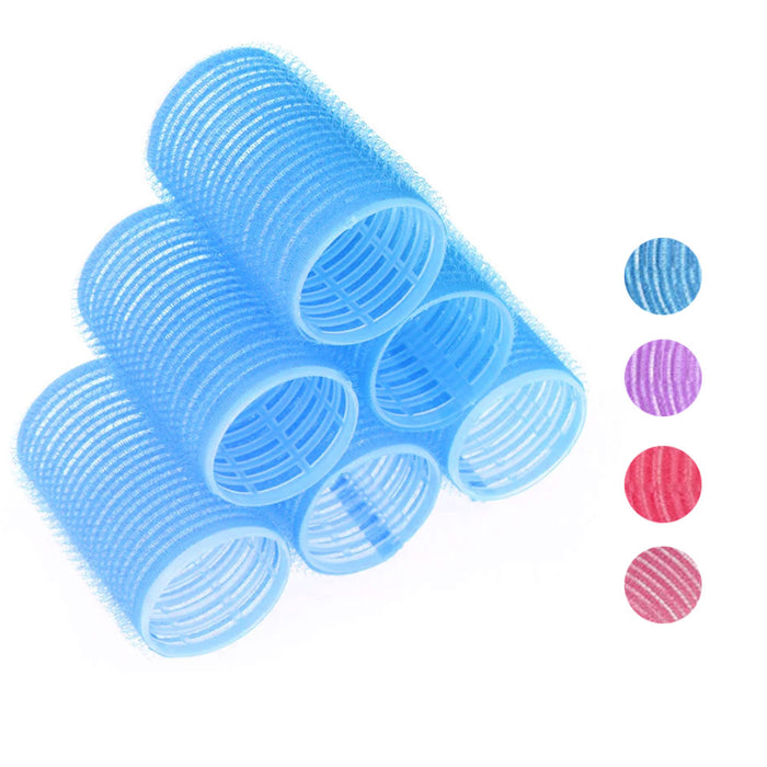 96 Pc Bulk Salon Hair Rollers Self Stick Grip Cling Heatless Curlers 1.2" Waves