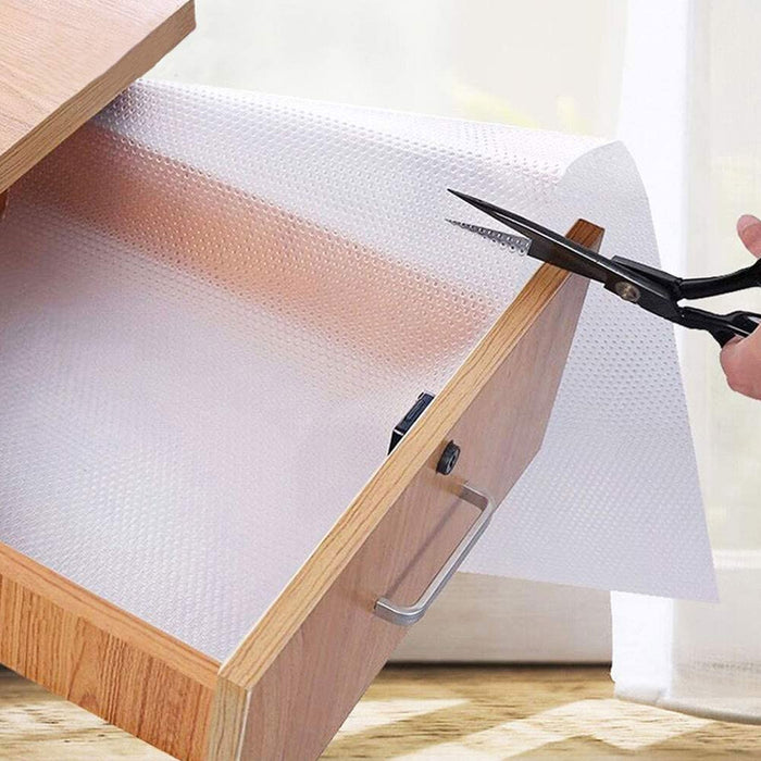1 Roll of Kitchen Drawer Liner Anti-Slip Cabinet Cushion Household Shelf Liner Transparent Mat, Size: 45x5cm