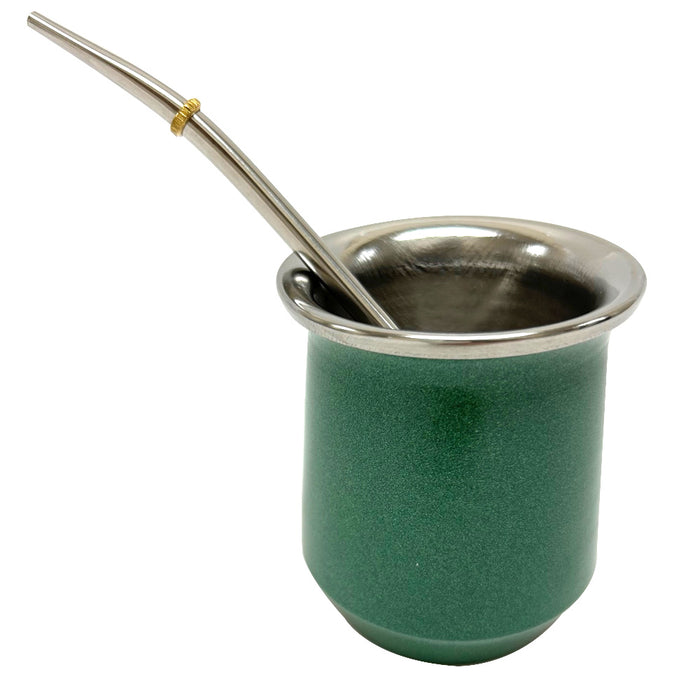 Argentina Mate Gourd Bombilla Stainless Steel Straw Green Tea Cup Double Walled