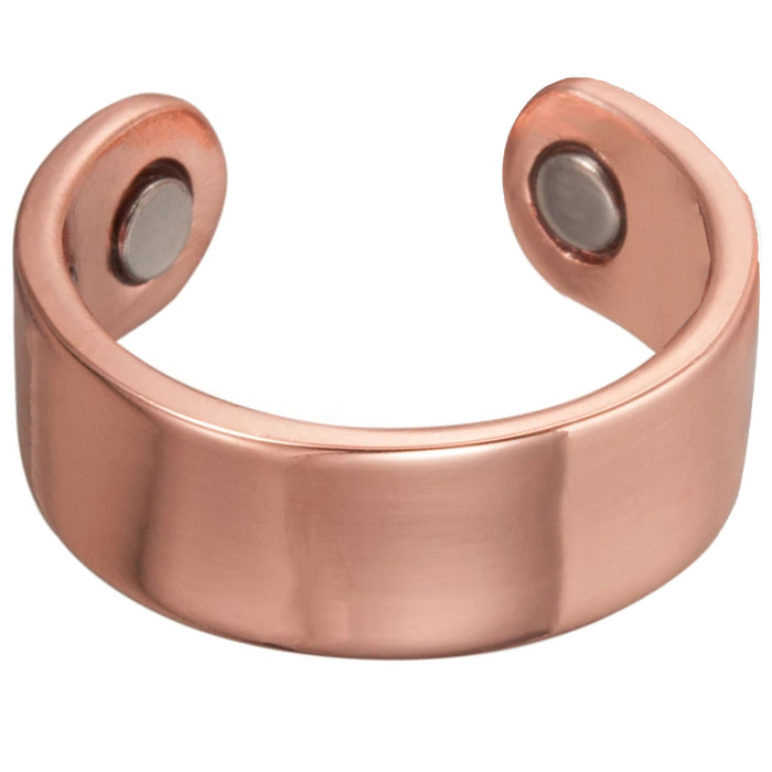 2 Solid Pure Copper Magnetic Ring Adjustable Size With 2 Magnets Men Women Gift