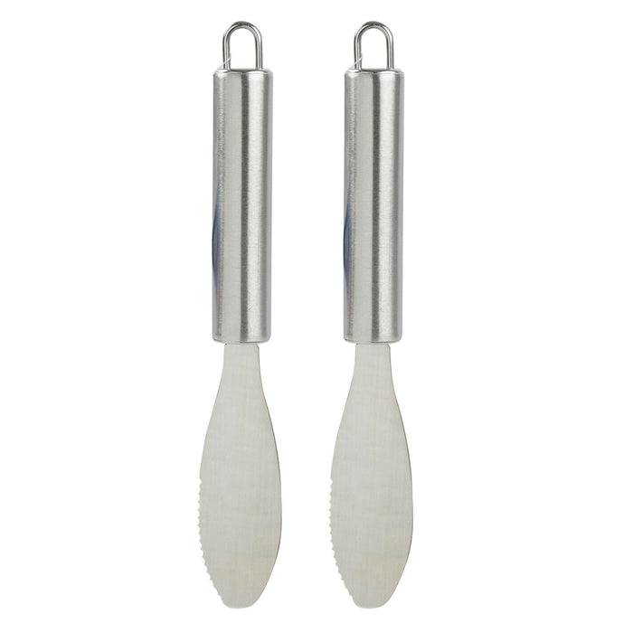 2 Pc Stainless Steel Sandwich Spreader Knife Butter Jam Cheese Knives Wide Blade