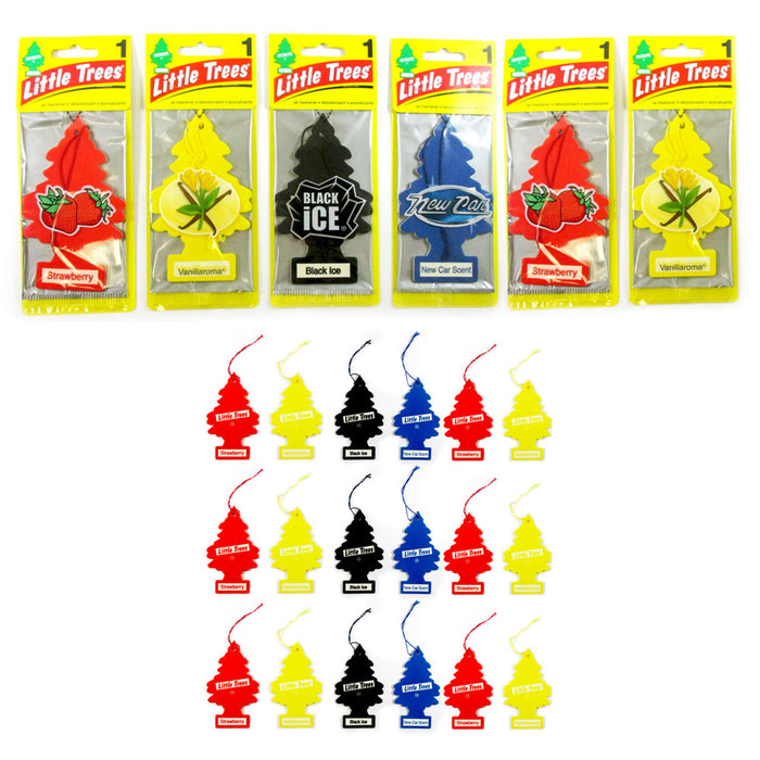 24 Little Trees Car Scent Home Air Freshener Hanging Office Assorted 24 Pk New