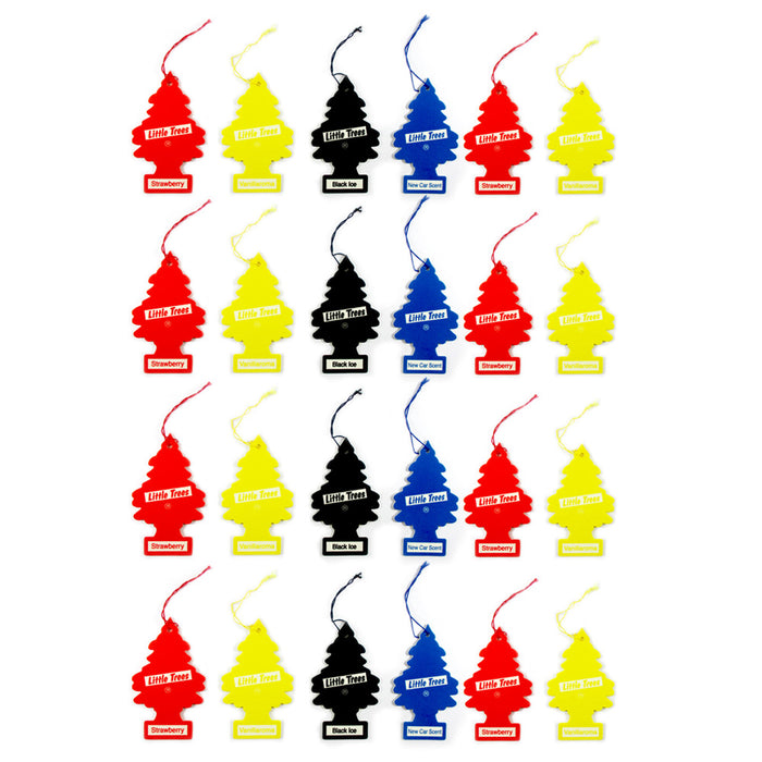 24 Pc Little Trees Car Scent Home Air Freshener Hanging Office Assorted Ornament