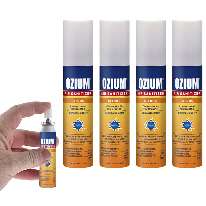 4 Ozium Air Sanitizer Freshener Citrus Scented Odor Eliminator Fragrance 0.08oz