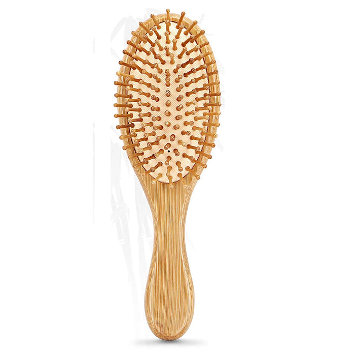 1 Wood Natural Bamboo Wooden Paddle Brush Oval Hair Care Spa Massage Anti-static