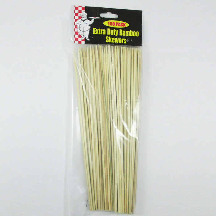 100 Ct Bamboo Skewers 10" Inch Wood Sticks BBQ Kabob Fondue Grilling Party Grill