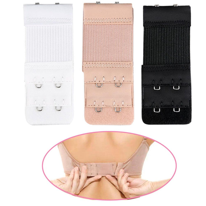 6 Pc Elastic Bra Extenders Womens Soft Extension Strap Adjustable 2 Hooks 2 Rows