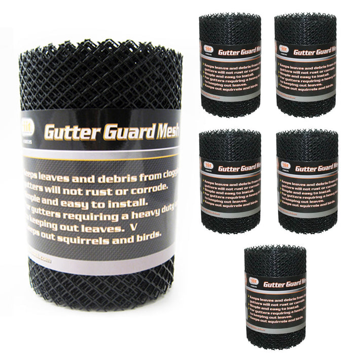 6 Gutter Guard Mesh Rolls 16 Ft X 6In Black Plastic Leafsout  Cover Easy Install