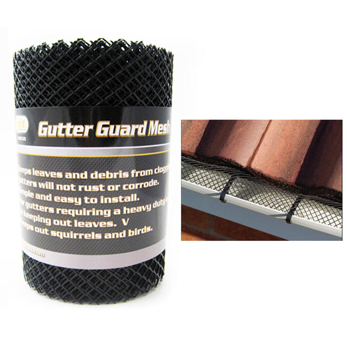 6 Gutter Guard Mesh Rolls 16 Ft X 6In Black Plastic Leafsout  Cover Easy Install