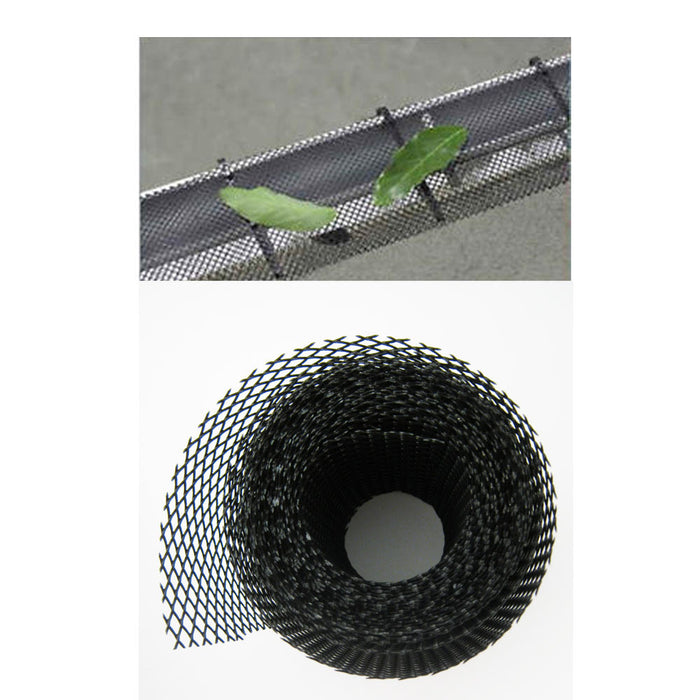 Gutter Guard Mesh 16 Ft X 6In Black Plastic 5" & 6" Gutters Cover Easy Install