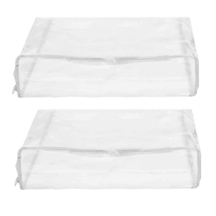 AllTopBargains 6 PC Zippered Storage Bags Clear Vinyl Clothes Blanket Home Space Saver 15X18X6