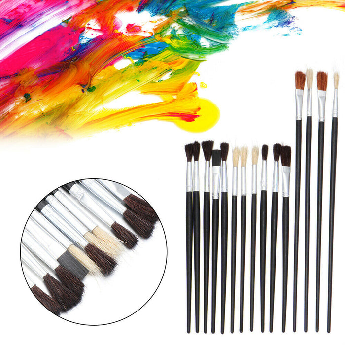 15 Paint Brush Set All Purpose Oil Watercolor Acrylic Art Craft Artist Painting