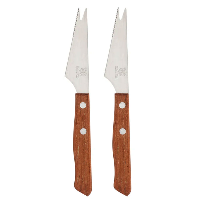 2 Pc Stainless Steel Bar Knife Peeler Sharp Blade Wooden Handle Channel Paring