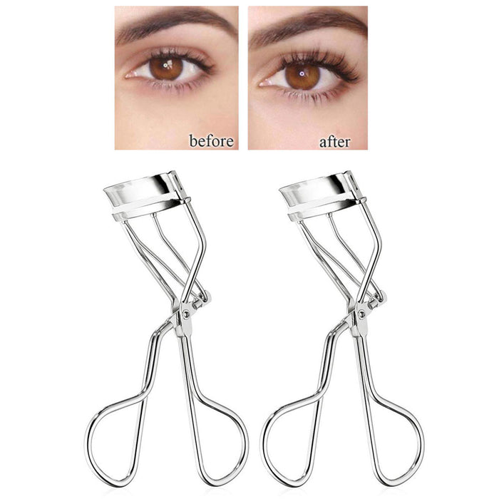 2x Professional Eyelash Curler Curl Clip Cosmetic Makeup Refill Pad Tweezer Tool