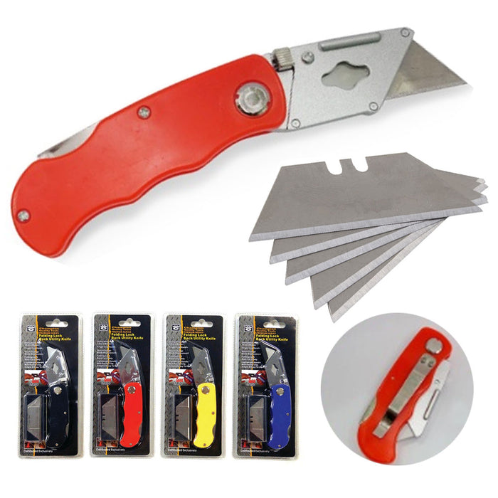 1 Folding Lock Back Utility Knife Replacement Blade Cutter Tool Survival Camping