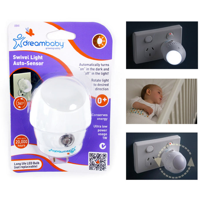 Dreambaby Swivel Auto Sensor Night Light 360 Energy Efficient Long Life Led