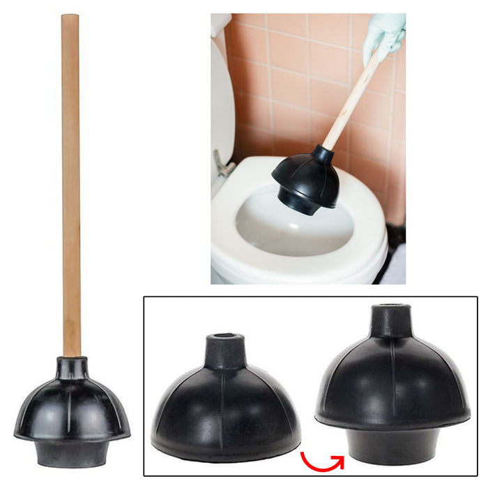 3 High Pressure Powerful Pump Toilet Plunger 19"L Multi-Drain Flange Declog Sink