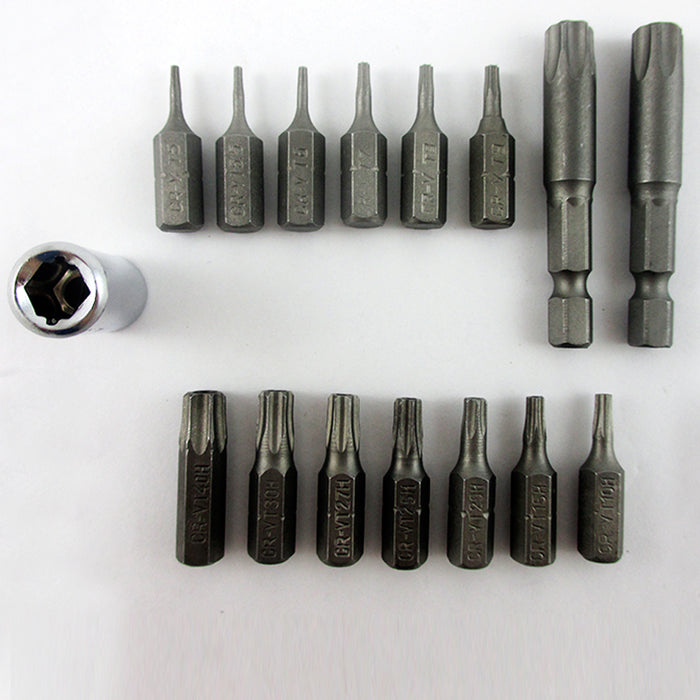 16 Pc Security Tamper Proof 6 Point Star Bit Set Torx Socket Tamperproof Tool !!