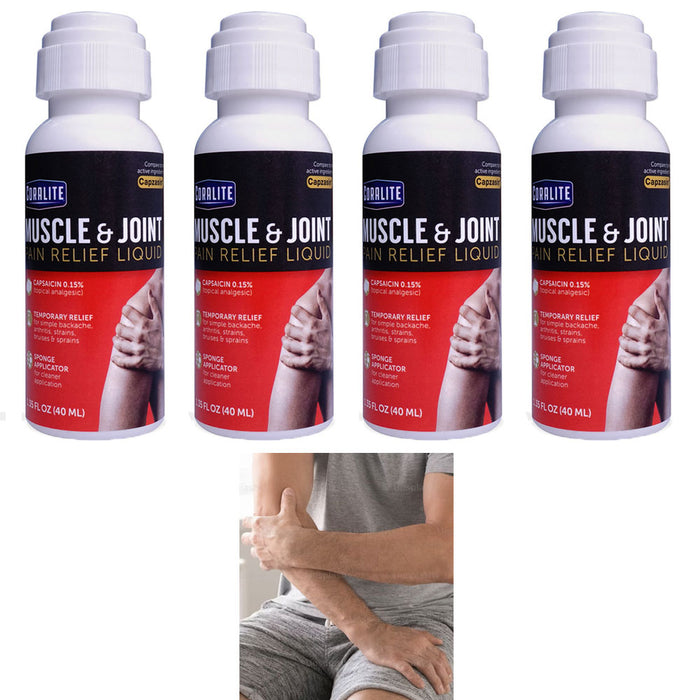 4 Pk Liquid Pain Relief Muscle Joint Capsaicin Topical Analgesic Extra Strength