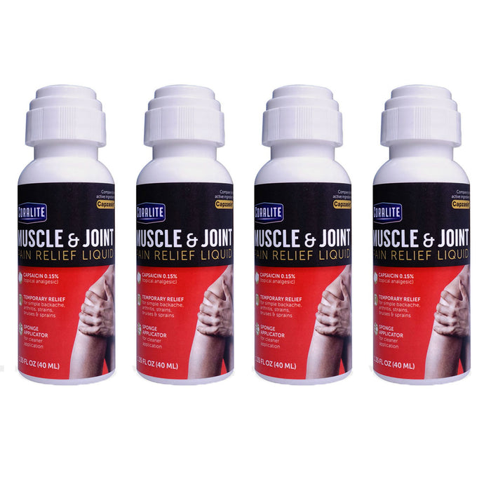 4 Pk Liquid Pain Relief Muscle Joint Capsaicin Topical Analgesic Extra Strength