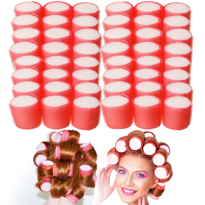 48 Self Grip Hair Rollers Large Soft Foam Cling Curls Sleep In Curlers Wave 2" D