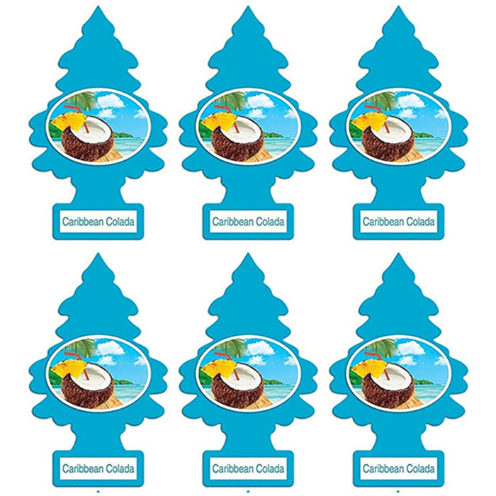 6 Pc Little Trees Caribbean Colada Scent Air Freshener Car Auto Home Hang Office